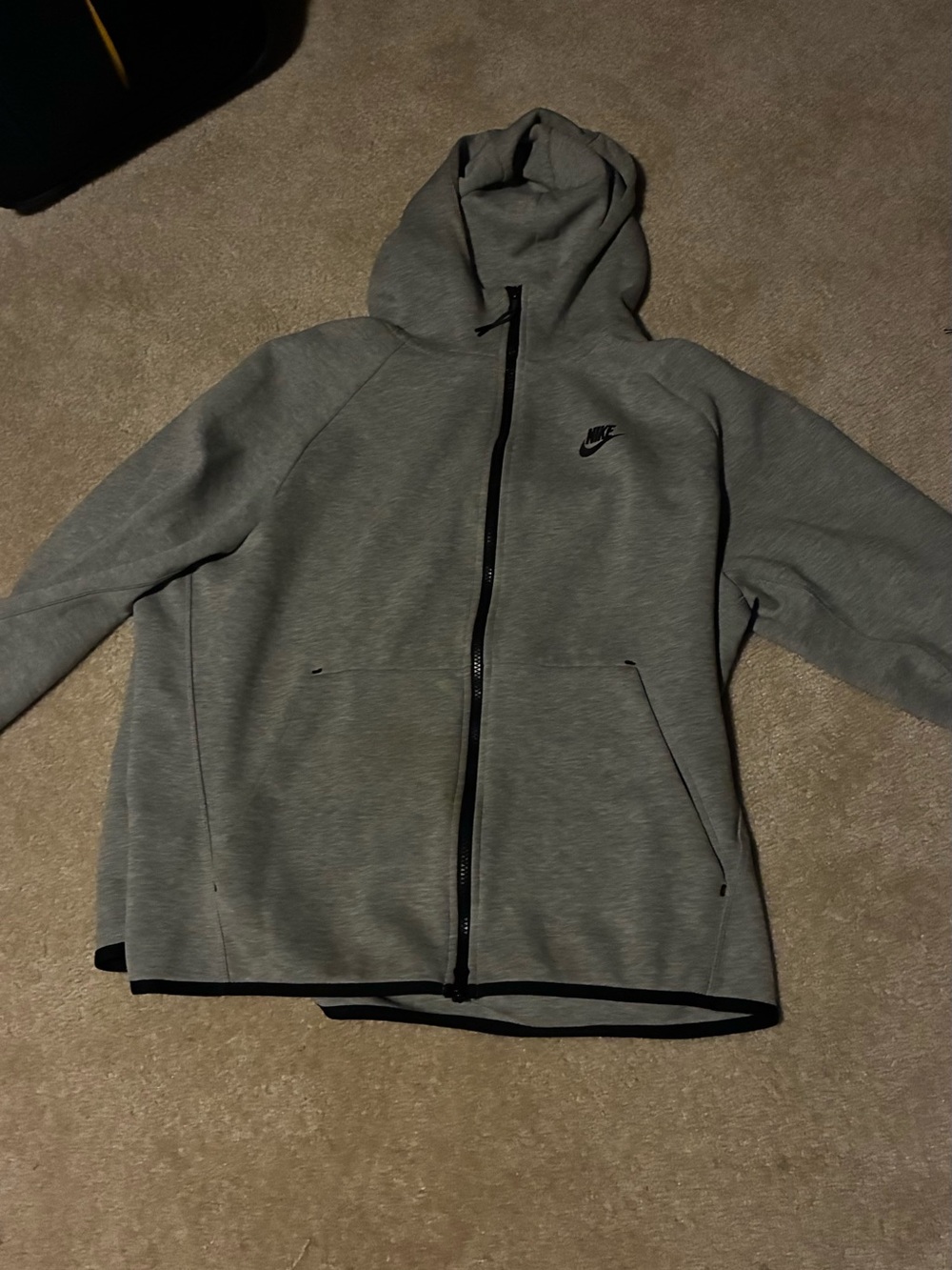 Nike Nike tech fleece grey  Full-Zip Hoodie with Black Logo